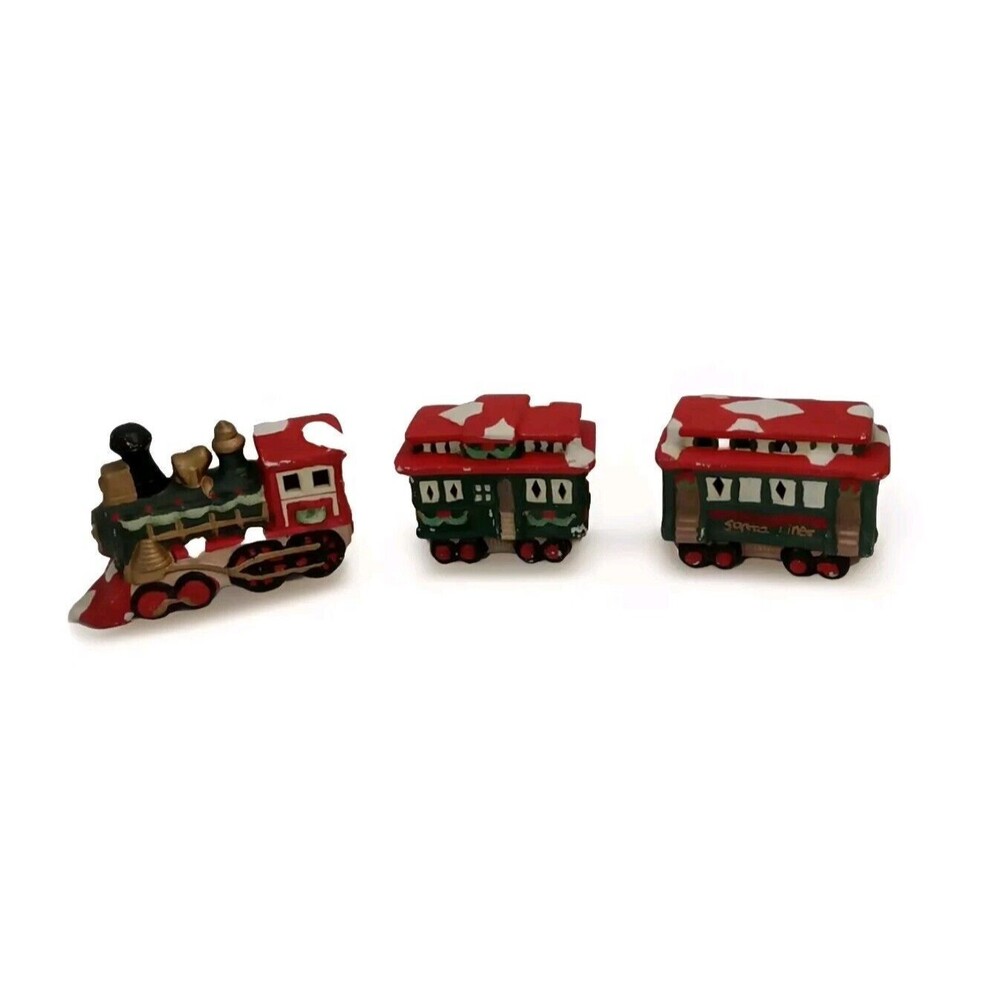 Christmas Holiday Ceramic Train 3 Piece 14" Long Red‎ Green White